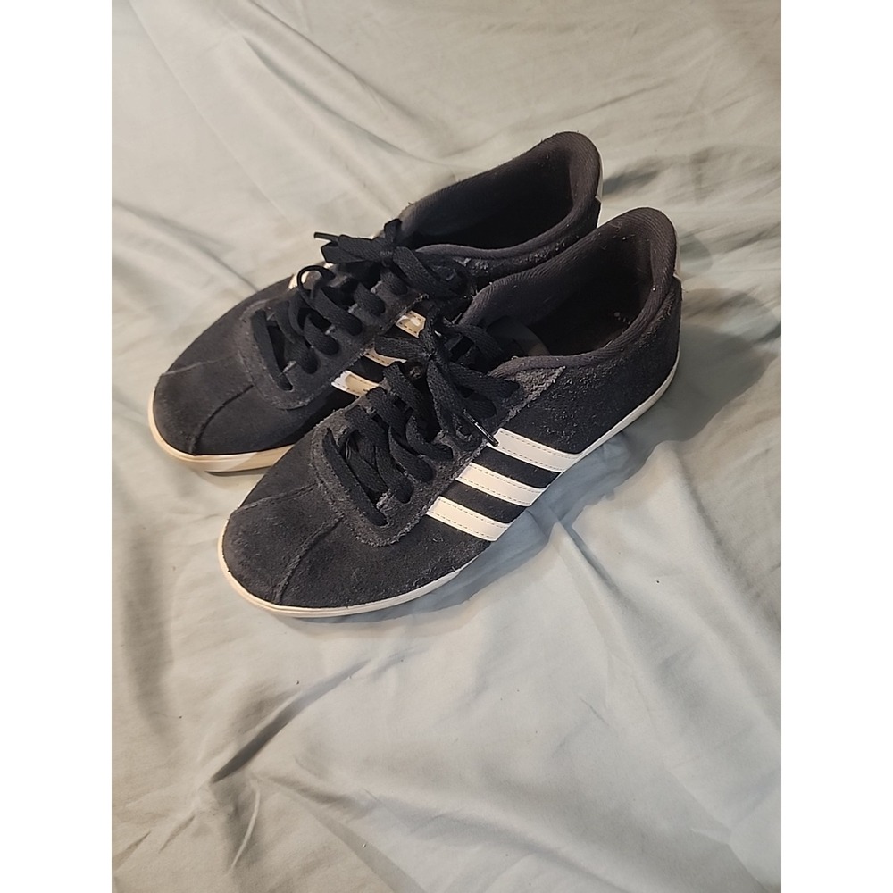 Adidas Neo Courtset Collegiate Navy Blue Suede Sneakers Low Top Womens Sz 7.5